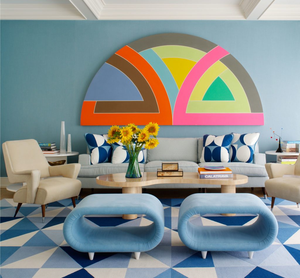 decoração de sala colorida